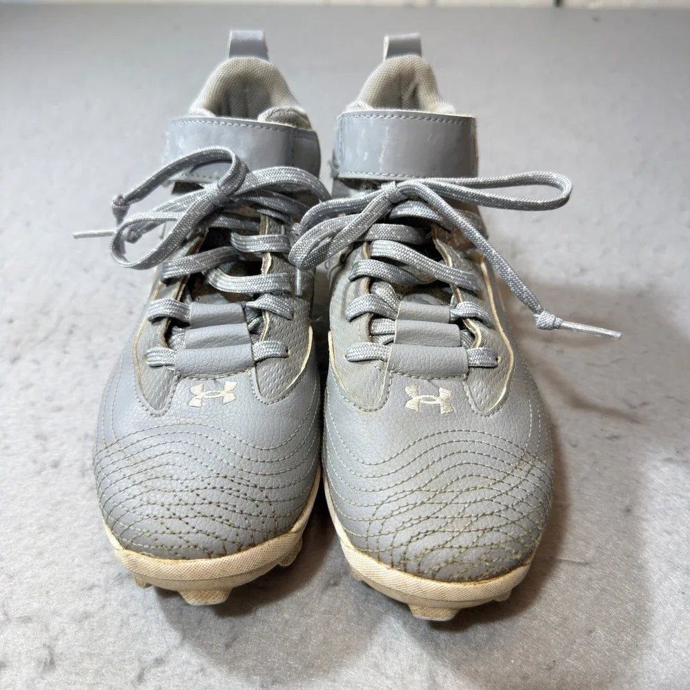 Under Armour Harper 7 Mid RM Baseball Cleats‎ Kids 3.5Y Grey Good 3025598-101
